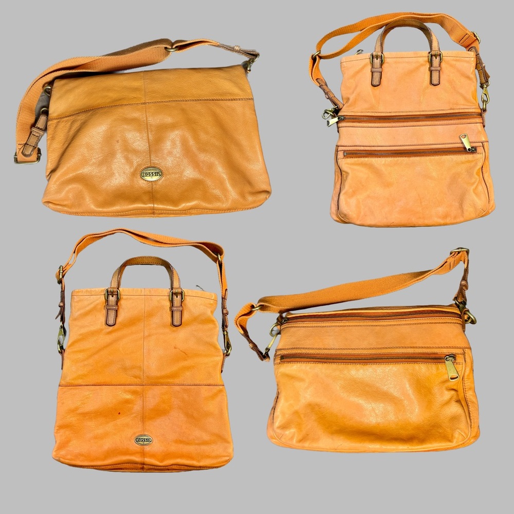 Extra Large Fossil Explorer Fold Over Crossbody Leather Slouch Bag